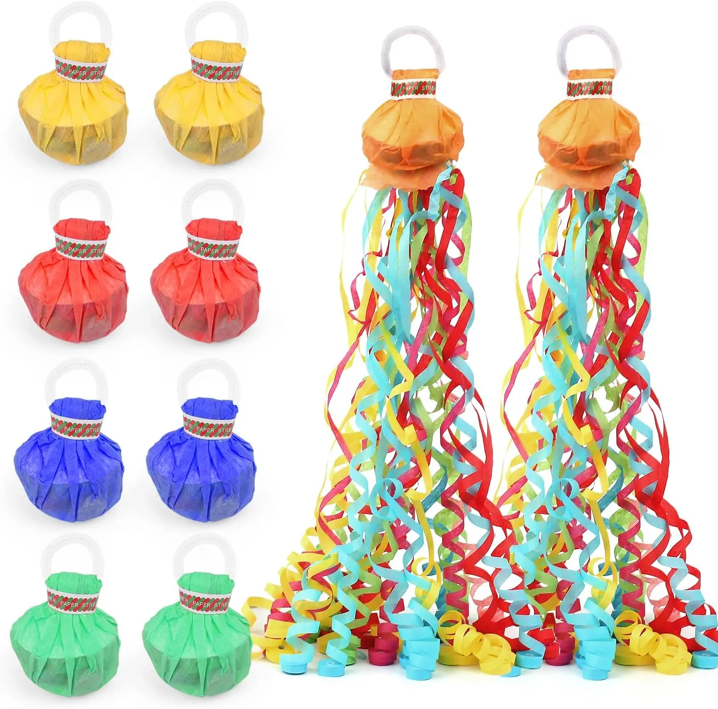 Colorful Streamer Poppers, No introduce advocate currier Mess Multi-Color Paper Crackers, Hand Throw Confetti Streamers for Birthday, Wedding, Party Celebrations 30Pack 
