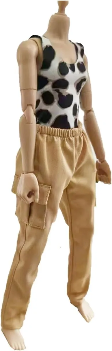 comment bean Vest and Workwear Pants Clothes Set for 12 inch Action Figure PL101US,Beige Meetoget 1/6 Scale Female Figure Doll 