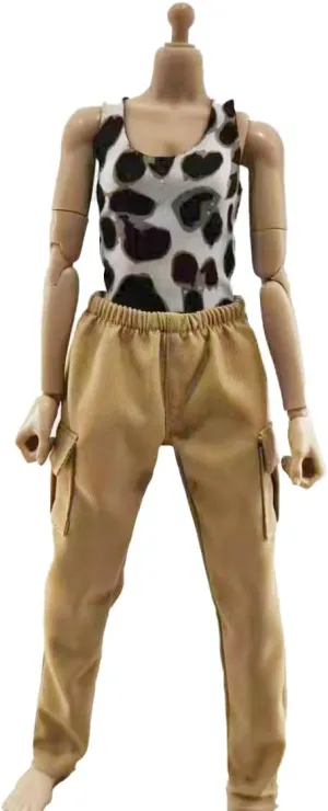 comment bean Vest and Workwear Pants Clothes Set for 12 inch Action Figure PL101US,Beige Meetoget 1/6 Scale Female Figure Doll 