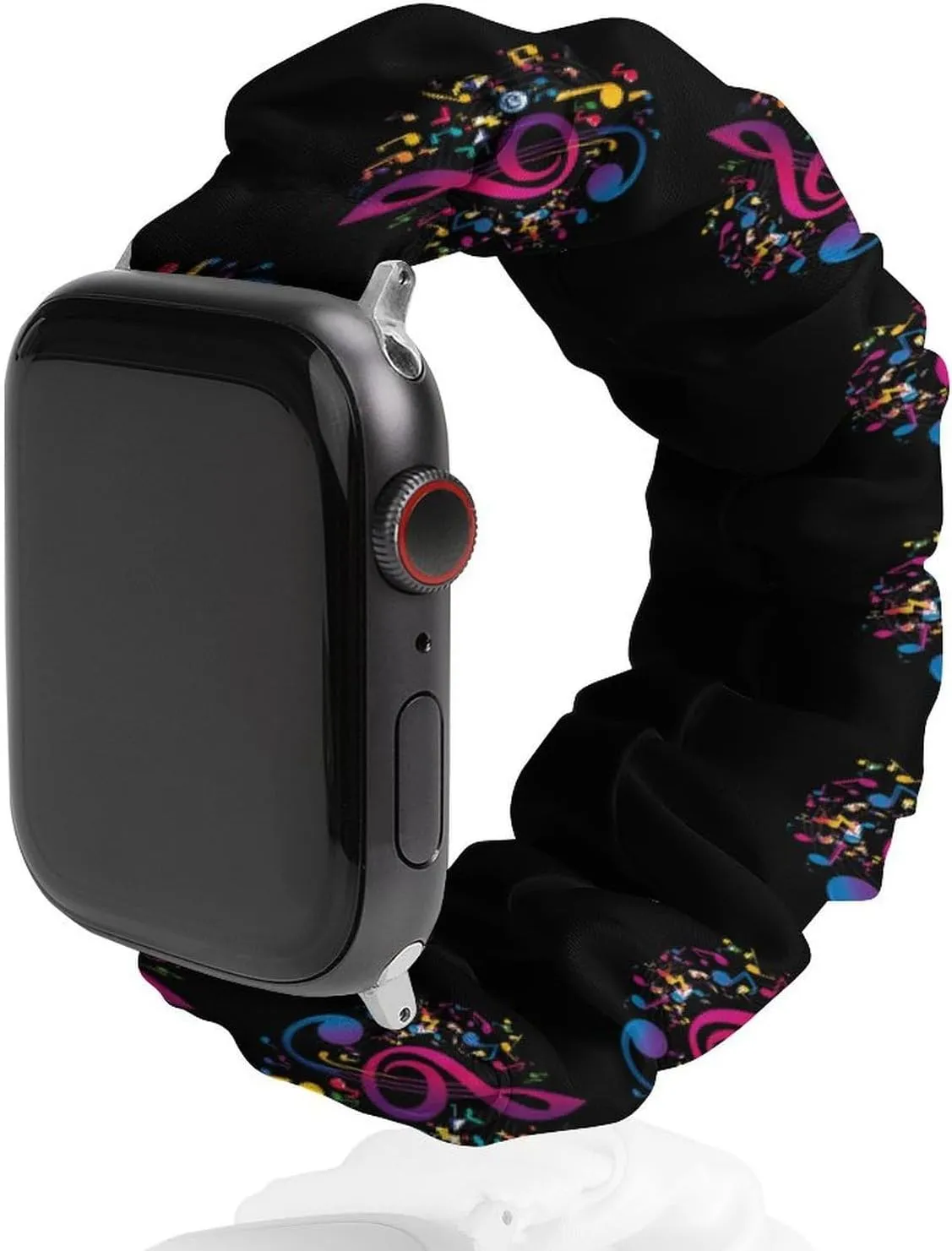 Compatible With hustle IWatch Series Colorful Musical Notes Fashion Watch Strap Scrunchies Wristbands 