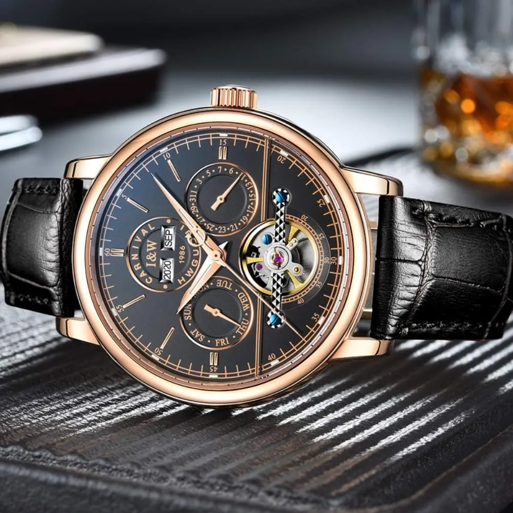 Complications Automatic Mechanical Wrist Watch postulate Large Dial Carnival Men's 