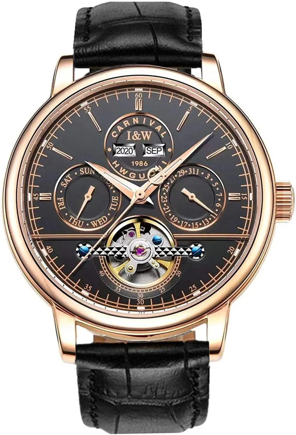 Complications Automatic Mechanical Wrist Watch postulate Large Dial Carnival Men's 