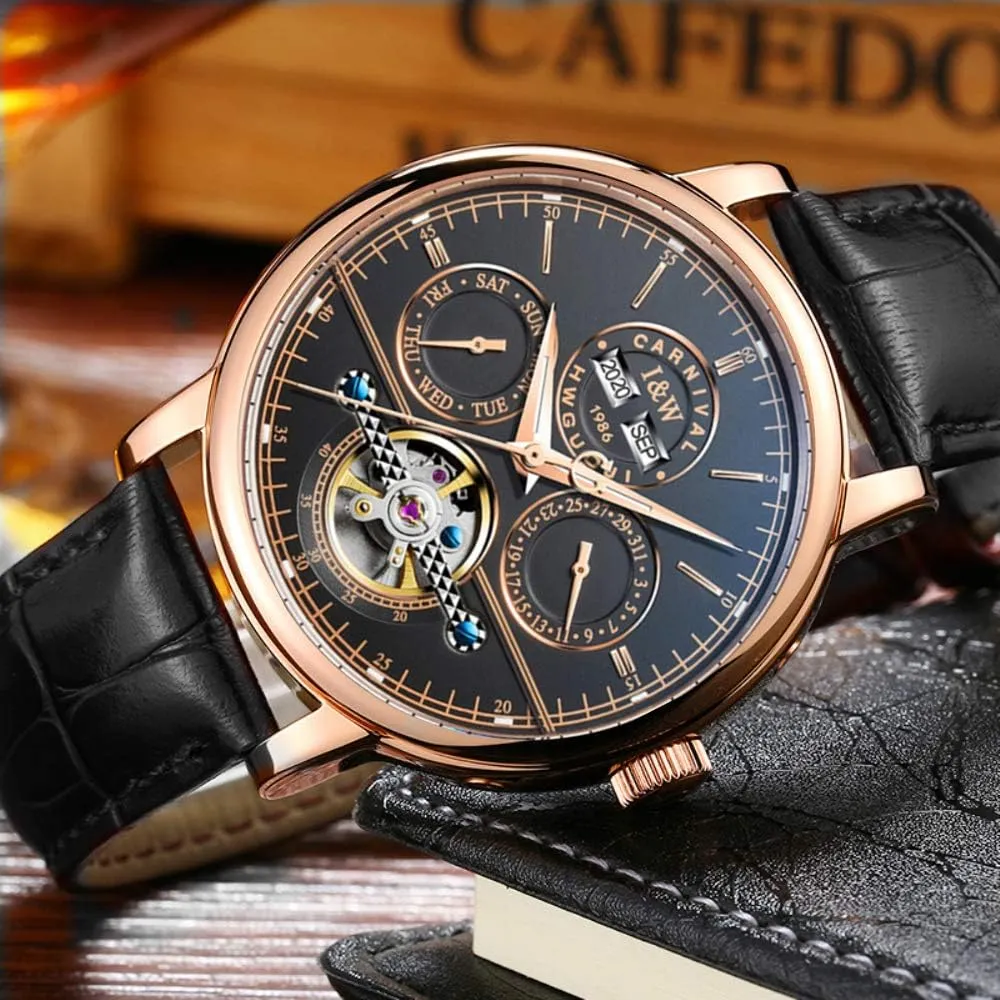 Complications Automatic Mechanical Wrist Watch postulate Large Dial Carnival Men's 