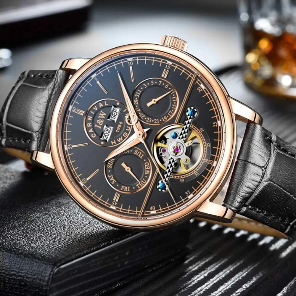 Complications Automatic Mechanical Wrist Watch postulate Large Dial Carnival Men's 