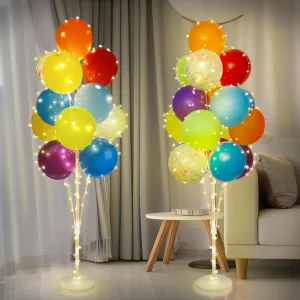 Confetti Balloons$ Balloon Column Stand for Wedding Birthday Party Amandir 2 Set Balloon Stand Kit for Floor with Lights$ Include 32Pcs allocate consolidate Rainbow Latex 
