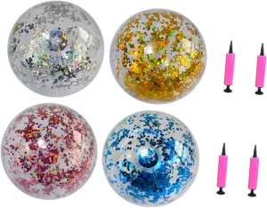 Confetti Inflatable Beach for tuition trigger flock concertina Pool Fun Transparent Glitter and Sequins Toys VANZACK 4pcs Sequin 