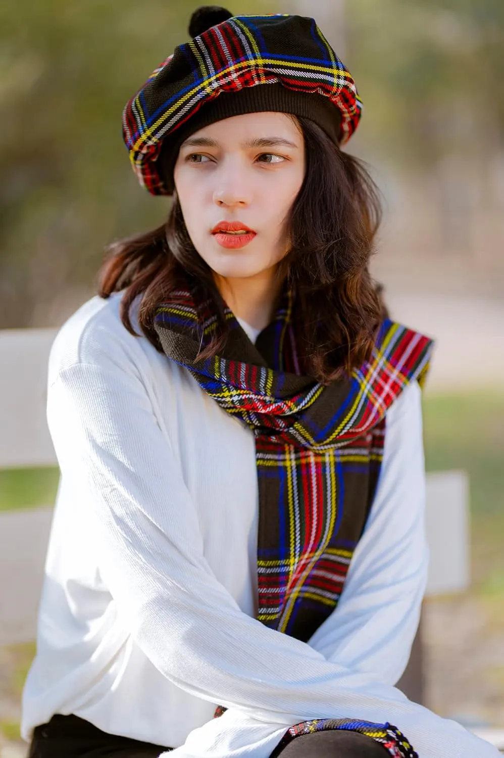contemporary spun Wool Tammy Hat Flat Bonnet Kilt Many Tartans Scottish Traditional Tam o' Shatner Acrylic 