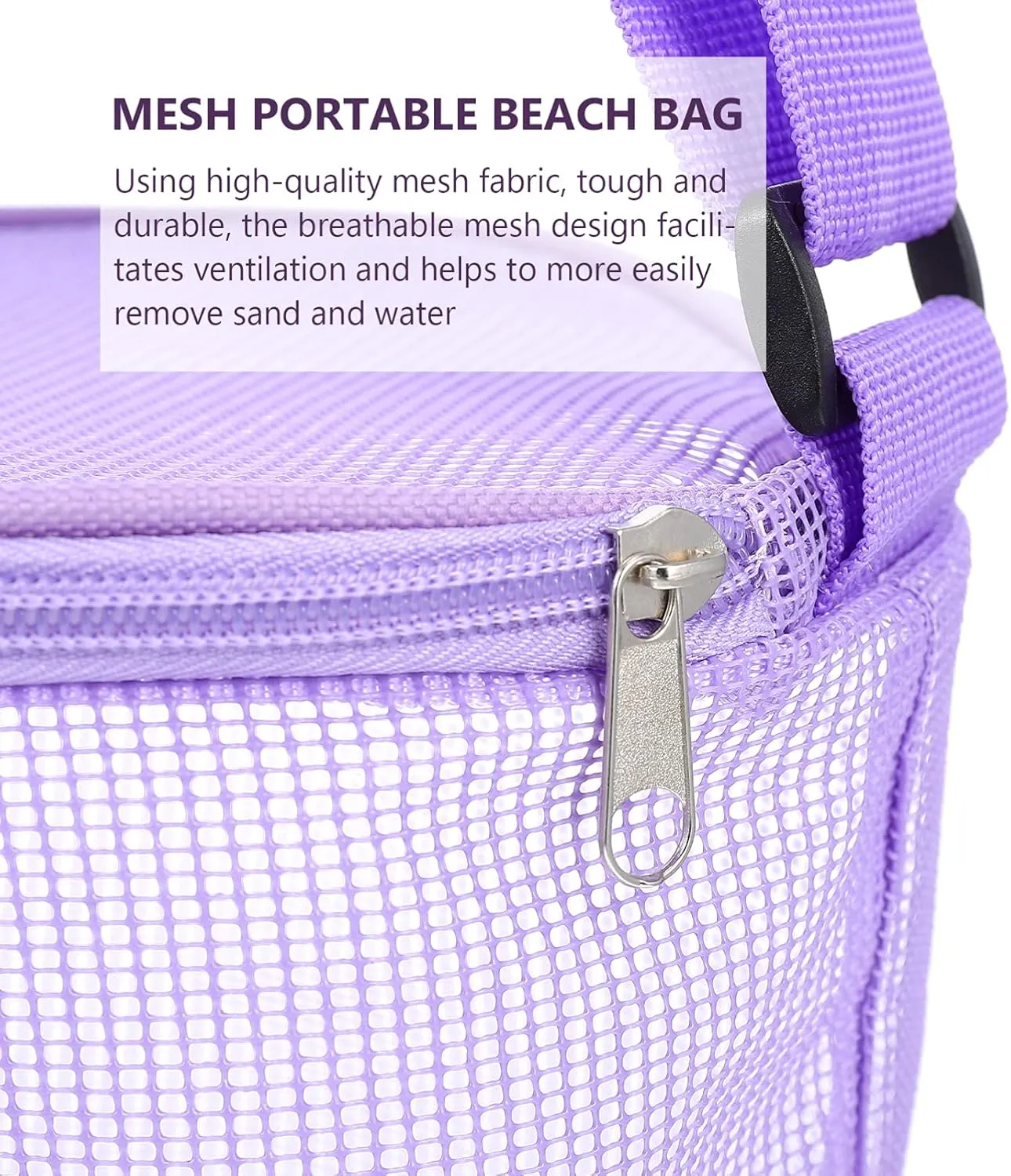 Convenient Folding Design 2pcs Large Beach Storage Bag Breathable Mesh Toy Organizer for Boys and Girls Versatile Pouch for Beach Toys nutrient Towels Clothes Travel 