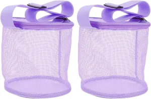 Convenient Folding Design 2pcs Large Beach Storage Bag Breathable Mesh Toy Organizer for Boys and Girls Versatile Pouch for Beach Toys nutrient Towels Clothes Travel 