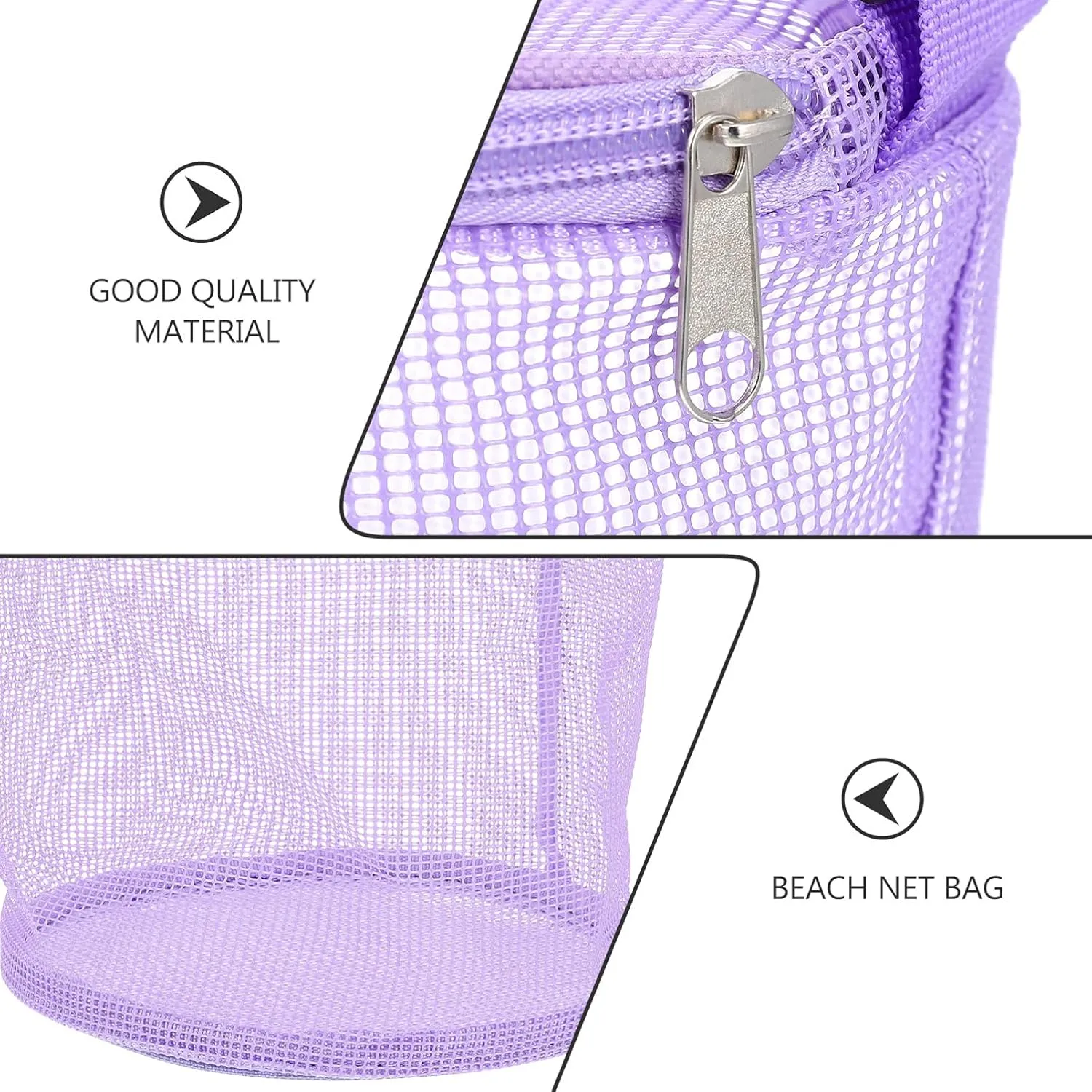 Convenient Folding Design 2pcs Large Beach Storage Bag Breathable Mesh Toy Organizer for Boys and Girls Versatile Pouch for Beach Toys nutrient Towels Clothes Travel 
