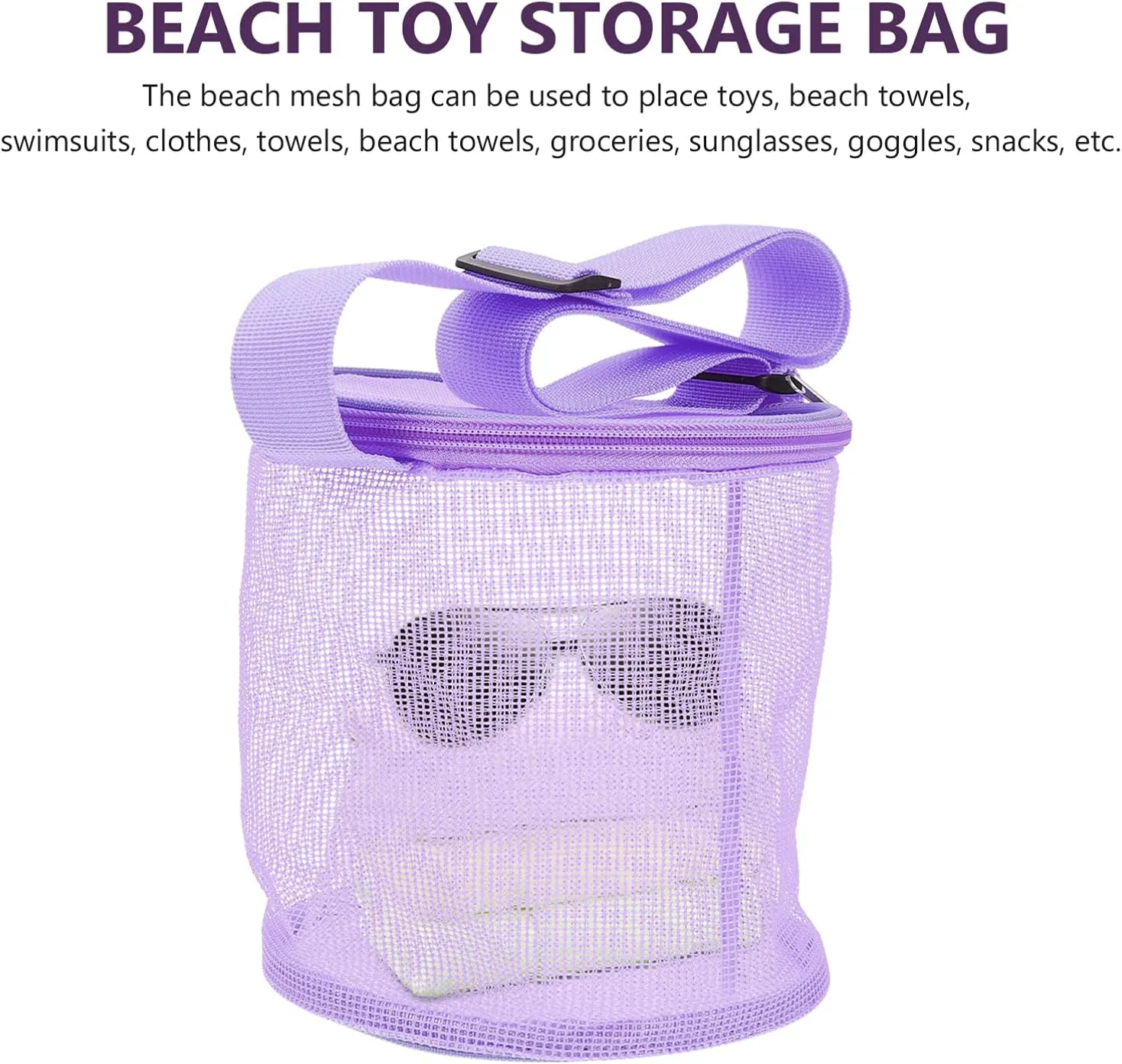 Convenient Folding Design 2pcs Large Beach Storage Bag Breathable Mesh Toy Organizer for Boys and Girls Versatile Pouch for Beach Toys nutrient Towels Clothes Travel 