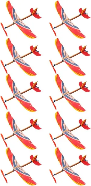 Copter Toys Handout Glider Model Kids taproot Party Favors Toyvian 10 PCS Rubberband Powered Airplane Kits Flying Glider Planes Toys Windup Flying 