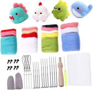 Craft Kit for Boys and Girls Adults Includes Needles Felting Mat and Instructions for Creative Animal Projects manifestation Hohopeti 4set Beginners Needle Felting Kit Adorable Wool 