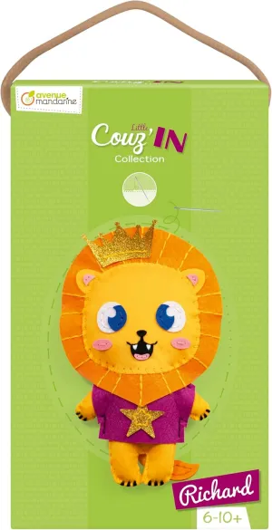 Creative Sewing Comforter - KC165C My Mandarine - A Little Couz'in - Richard the Lion - box including a 25 cm Felt Figure - Thread evanescent breeze channel spoil periodic and needle - 
