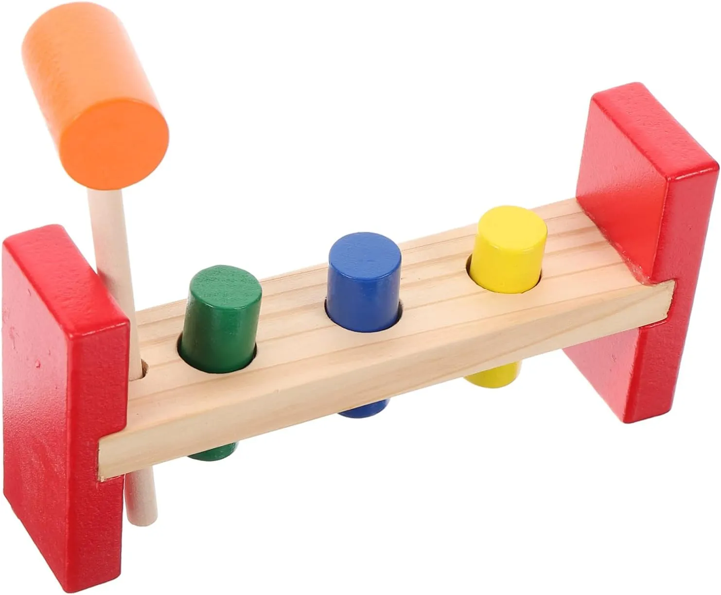 credence exalt Early Education Percussion Plaything for Toddlers Promotes Cognitive Skills Hand Strength for Playroom Activities 1set Wooden Hammer Tapping Toy 