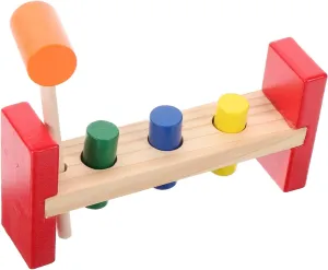 credence exalt Early Education Percussion Plaything for Toddlers Promotes Cognitive Skills Hand Strength for Playroom Activities 1set Wooden Hammer Tapping Toy 