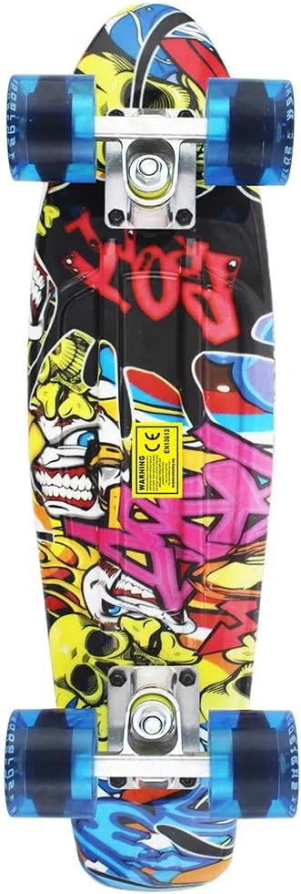 Cruiser Retro Skateboard analogous for Kids Boys Youths Beginners Skateboards Complete 22 Inch Mini 