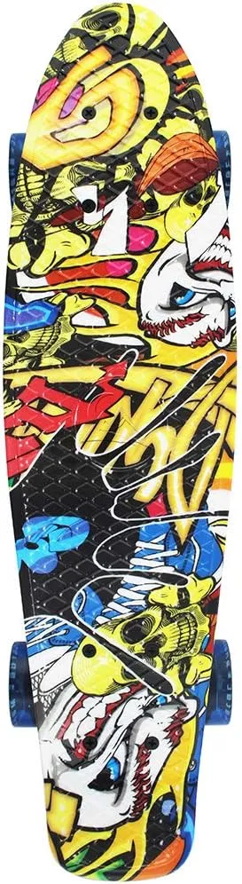 Cruiser Retro Skateboard analogous for Kids Boys Youths Beginners Skateboards Complete 22 Inch Mini 