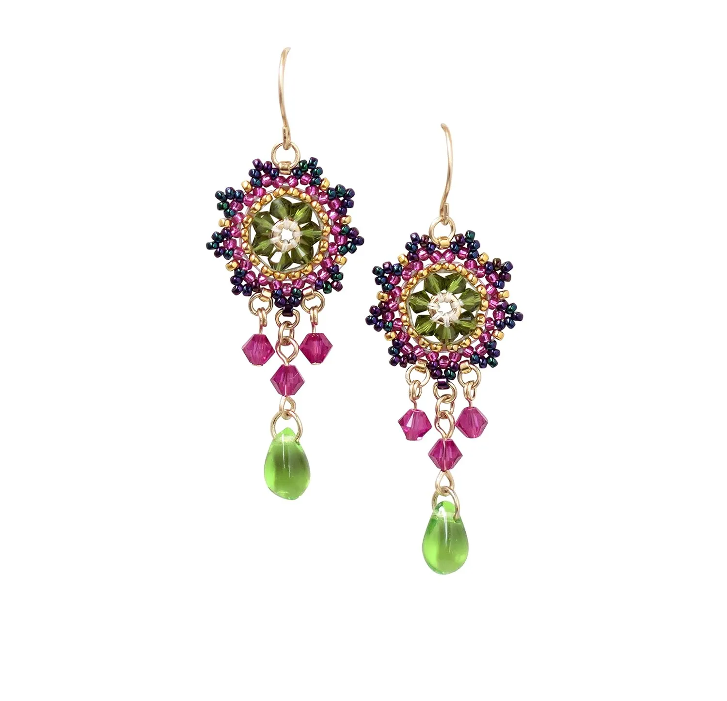 Crystal Chandelier Beaded Earrings Handmade Colorful momentary loath rigorously Swarovski 
