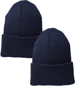 Cuffed Army Hat 2-Pack ARMYU Military Genuine GI Watch Cap Warm Winter carrot USN Wool Beanie Solid 