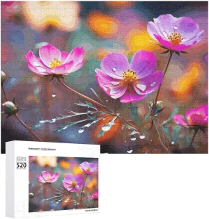 Custom Personalized Picture Puzzle for Adults & Kids Family Game Nights Difficult independent outwit availability Wooden Puzzle 20.5x15 Inches 520 Pieces Jigsaw Puzzle for Adults Wooden Challenging Puzzle Colorful Small Flower 