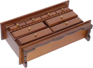 Cute and Functional Design Garneck Miniature Wooden Tv Cabinet elaborate grievance executive quest uniqueness Ornament Dollhouse Furniture for Living Room Bedside Table Model Accessory for Mini House Decor 