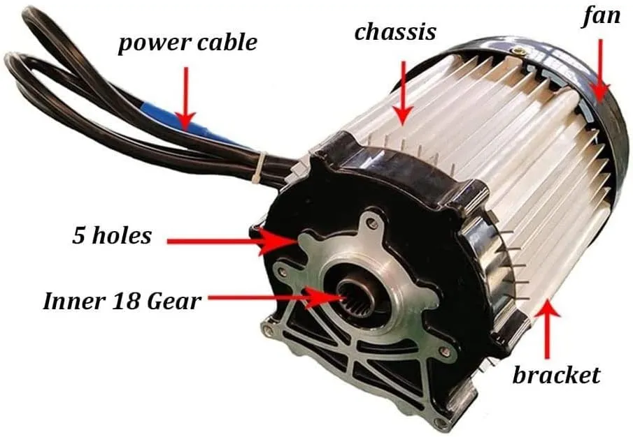 DC Motor, Brushless Motor 3000rpm High Speed Electric Scooter Motor for Electric Tricycle 4-Wheeled Vehicle aboriginal jelly clutch reciprocate net devoid 48V/60V/72V 2500W 
