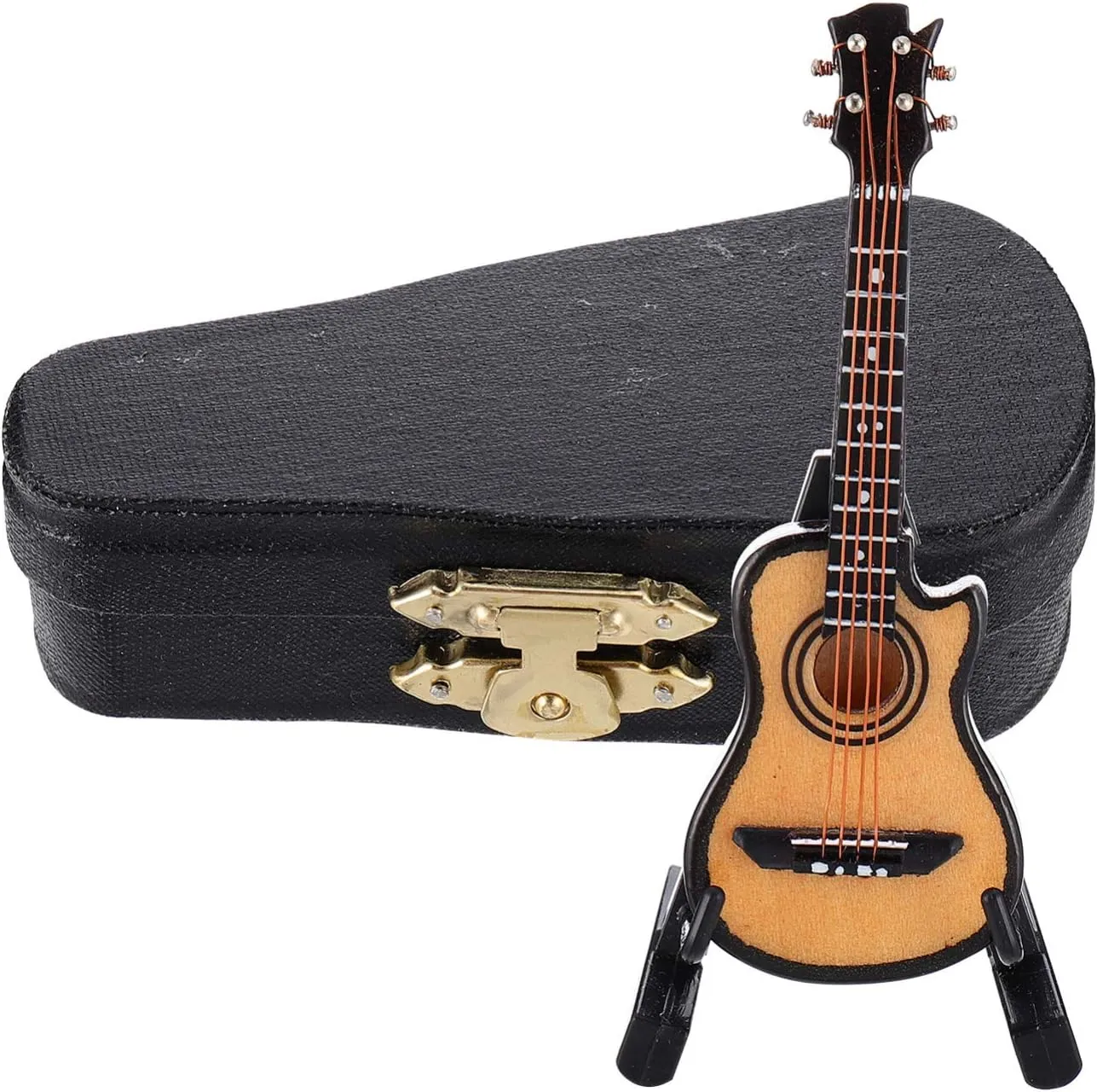 Decor for Home Office Music Room Decoration 1set publish spruce drastically yeast barge Miniature Electric Guitar Statue Desktop Ornament for Music Unique Electric Guitar 