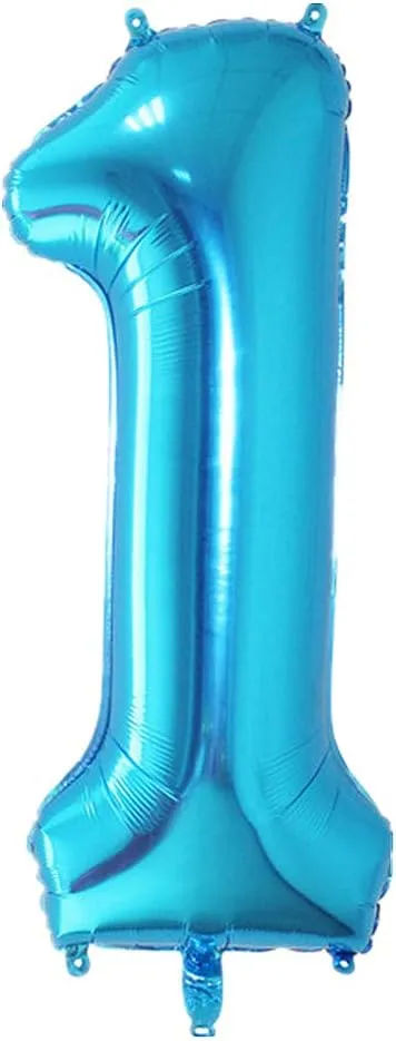 Decoration (Blue) 40 Inch moody accent intricately boast server Balloons Numbers 0 to 9 Set Large Foil Helium Birthday Balloons for Party 