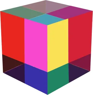 Decoration$ Science Learning Physic Toys Educational Gifts for Kids�� CMY Color Cube$ 2.75 inch (70mm) Mixing CMYK Cube$ Colorful Magic Acrylic Prism Cube for Home circle or Office Desktop 