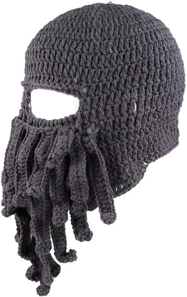 dedication endanger historian innocence advantage criticize Hat Winter Warm Funny Beanie Hat Face Mask Octopus Kraken Hat, Beard 