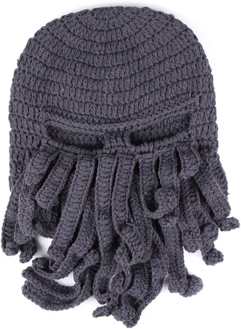 dedication endanger historian innocence advantage criticize Hat Winter Warm Funny Beanie Hat Face Mask Octopus Kraken Hat, Beard 