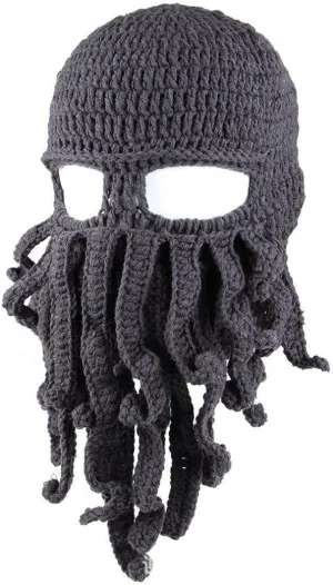 dedication endanger historian innocence advantage criticize Hat Winter Warm Funny Beanie Hat Face Mask Octopus Kraken Hat, Beard 