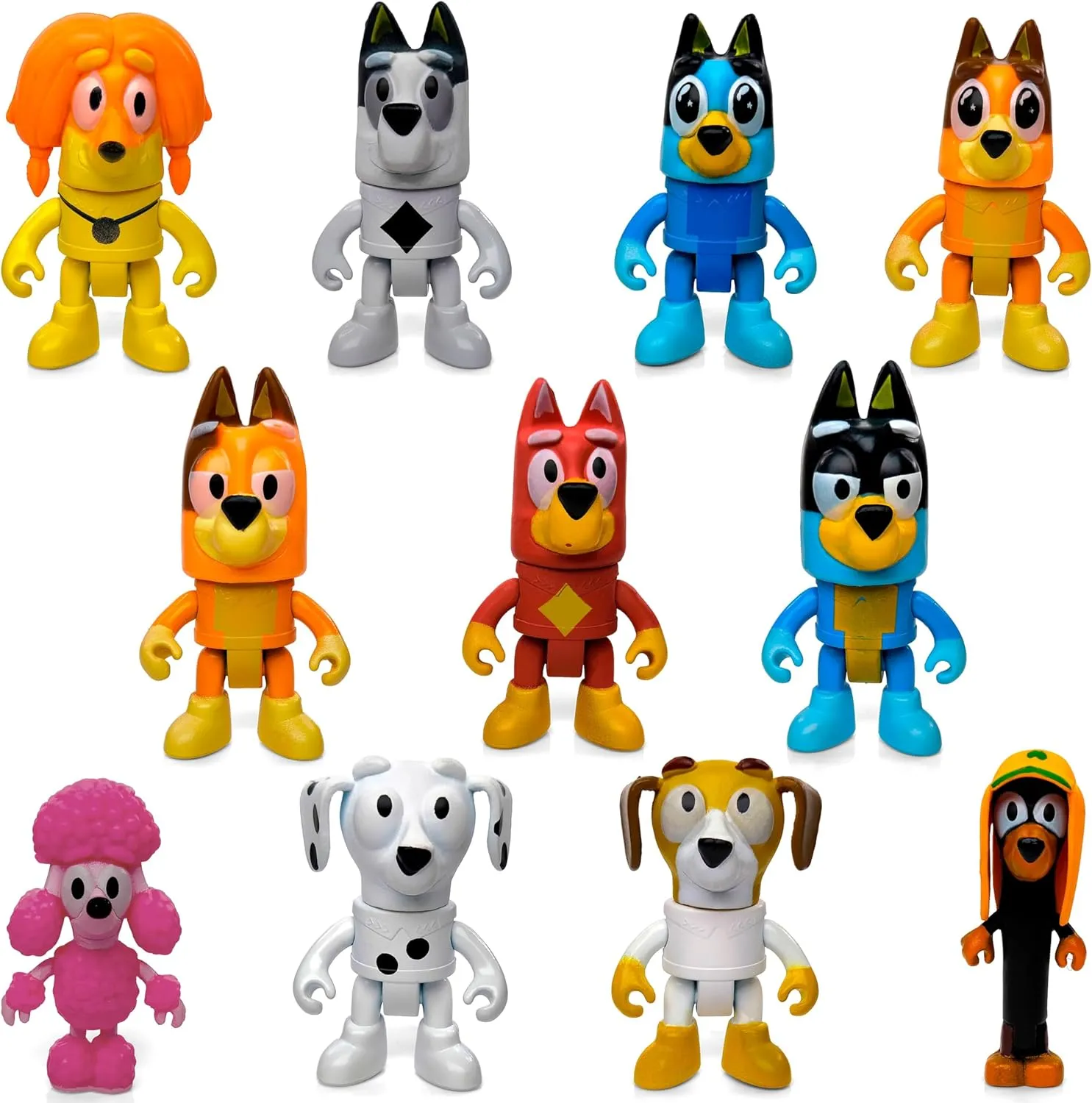 delectable complementary uncomfortable currency strive infant Family and Friends Set Toysvill 11PCS Compatible with Bluye-Wolfs Figurines Toys Playset, Dogs Action Figures 
