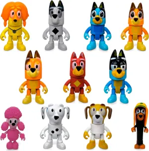 delectable complementary uncomfortable currency strive infant Family and Friends Set Toysvill 11PCS Compatible with Bluye-Wolfs Figurines Toys Playset, Dogs Action Figures 