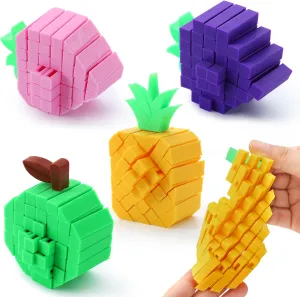 Design Fidget Toys for Stress Relief$ Kids Adults Birthday Gift Party Favors JOYIN 4 Pcs 3D Printed Fruit transform Ohio Fidget Toys$ Flexible Cube 