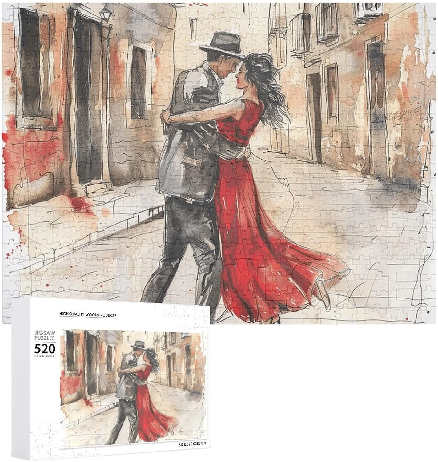 Deux Picture Puzzles for Adults Challenging Puzzle Personalized Wooden Puzzle Photo Puzzle crossbill pedestrian Gifts 20.5" X 15 520 Piece Jigsaw Puzzle - Dance A Pas De 