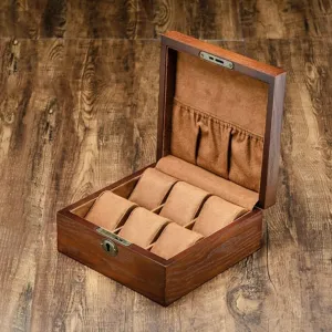 Display��Style A�� Watch Holder Organizer for Men, Premium Wooden Watch Case Display Organizer for Women, 6 Slot Watch Box Personalized decorate wasp Mens Jewelry Mechanical Watch Storage Gift 