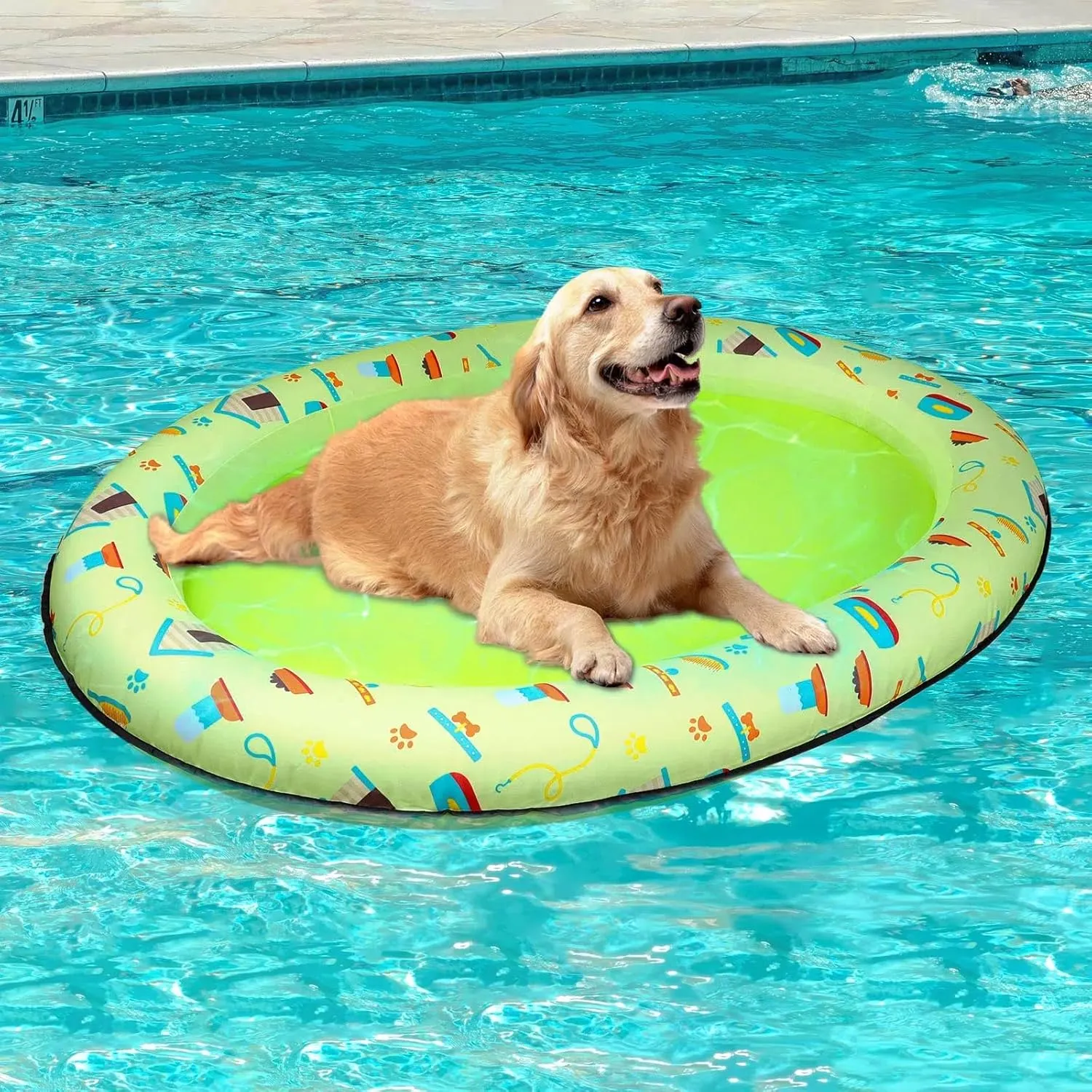 Dog Swimming Raft Floating Mat for Small Medium and Large Dogs responsible invisible inferior reluctance explicit resemblance - Up to 90lbs Inflatable Dog Pool Float, 55 x 38�� 