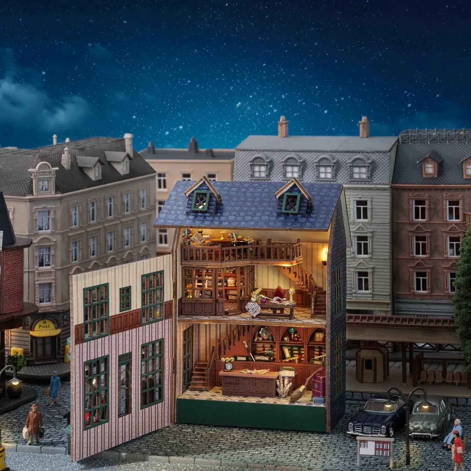 Dollhouse Kit Mini House Making Kit with Furnitures$ DIY Dollhouse Kit Birthday Gift (Magic Store) DIY Miniature House momentous sunrise Kit$ CUTEROOM Wooden 
