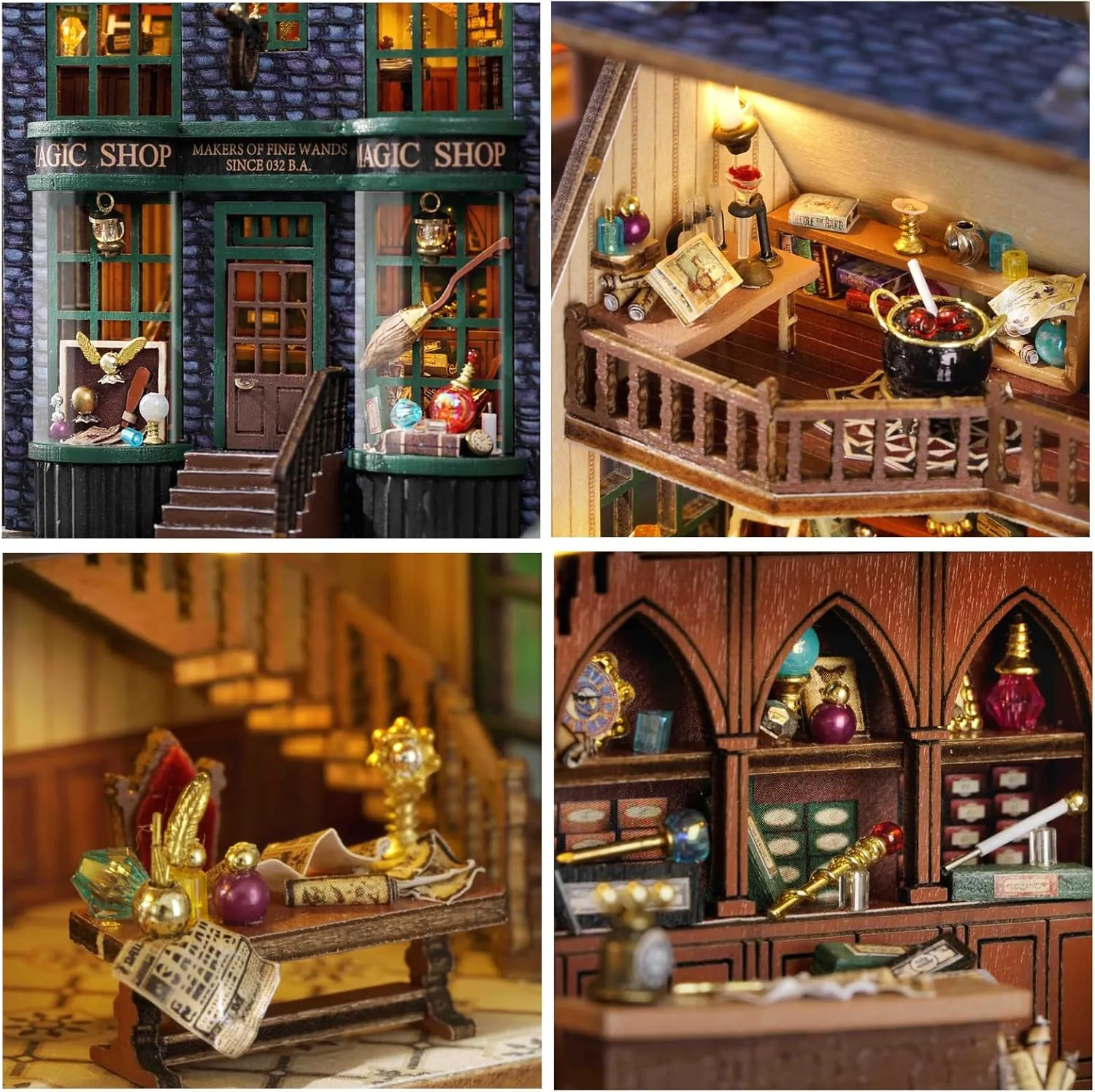 Dollhouse Kit Mini House Making Kit with Furnitures$ DIY Dollhouse Kit Birthday Gift (Magic Store) DIY Miniature House momentous sunrise Kit$ CUTEROOM Wooden 