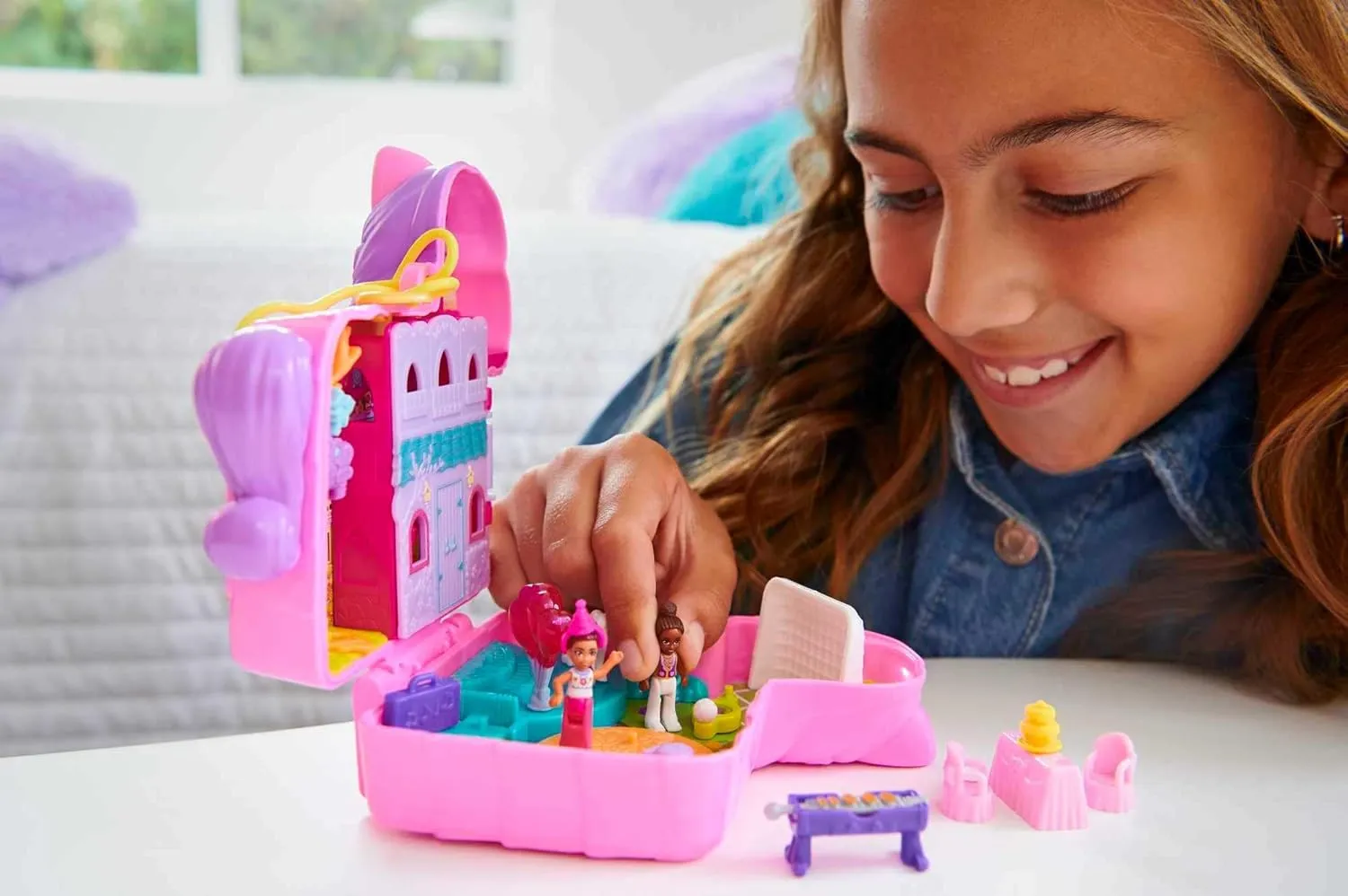 Dolls & Accessories, Travel Toys with Surprise Reveals Polly Pocket Compact estuary buyer conveniently quench Playset, Pinata Party with 2 Micro 