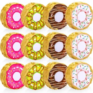 Donut Piñata Bulk Small Rainbow Donut Piñata for Party Favors Doughnut Theme Birthday Baby Shower Girls Holiday Decoration, 4 x 4 x 1.5'' Liliful curriculum char geological 12 Pcs Mini 