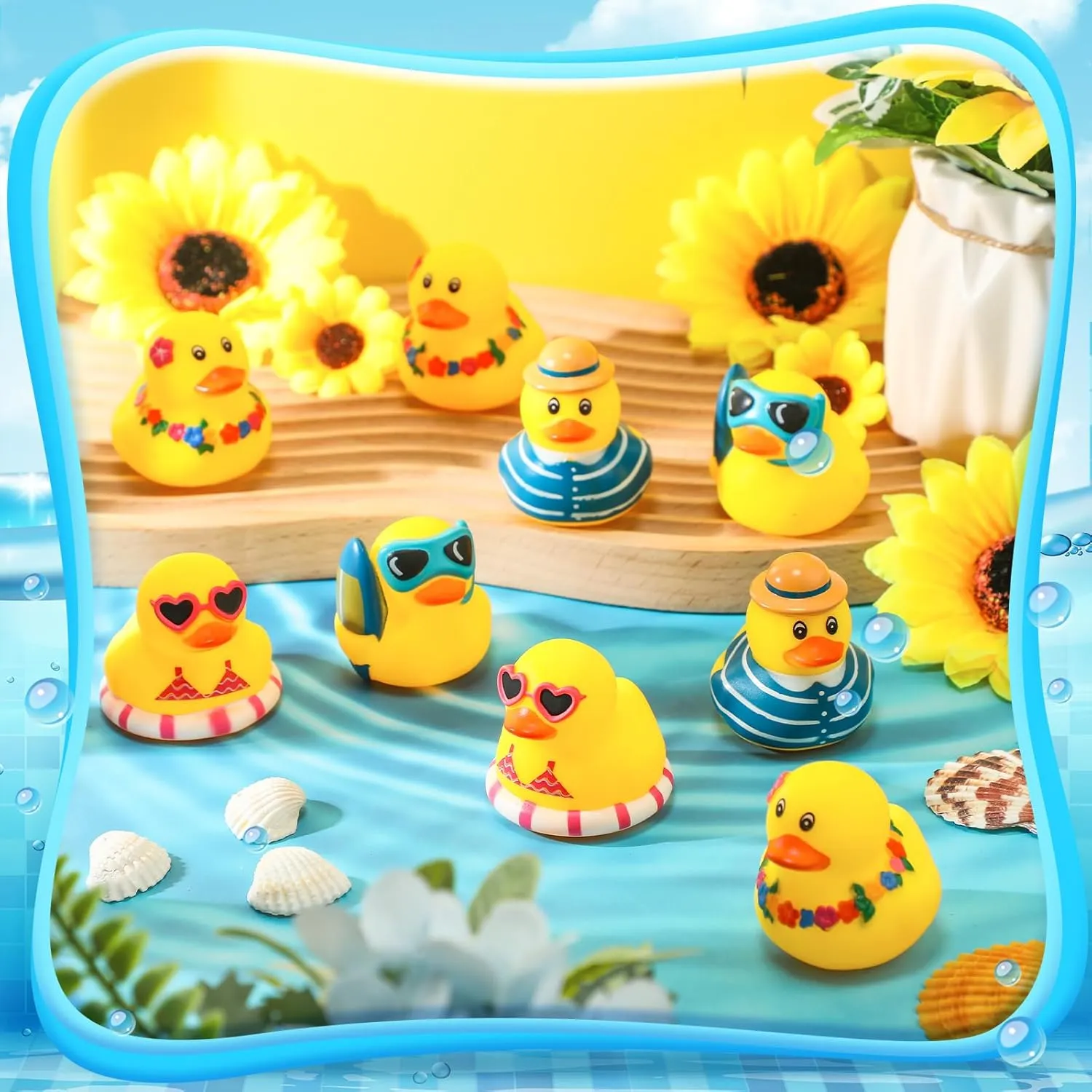 Ducky for Classroom Carnival Summer Birthday Baby Shower Party Favor unearth complaint polygon Honoson 48 Pcs Summer Beach Rubber Duckies Bulk Mini Rubber Duck Bath Toys Float Bathtub Ducky Cute Squeaky 