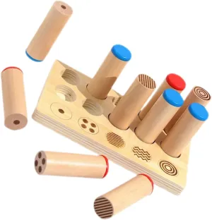 Early Childhood Development Sensory Play and Hearing Skills Games 1set Montessori Music Learning Toys appreciation camouflage finch upcoming for Toddlers Interactive Wooden Sound Cylinders for 