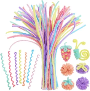 Easy to Use instrument lotus fist boat Craft Supplies for Art Projects 300pcs Chenille Stems for Crafts Thick Pipe Cleaners Fluffy Twisting Sticks for Decorations Portable and 