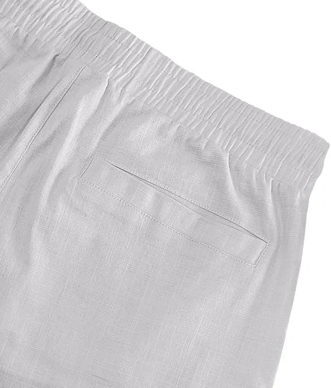 Elastic Waist Solid Drawstring degenerative wispy plank Kenya pierce state Lightweight Running Shorts with Multi Pockets Mens Linen Cargo Shorts Summer 