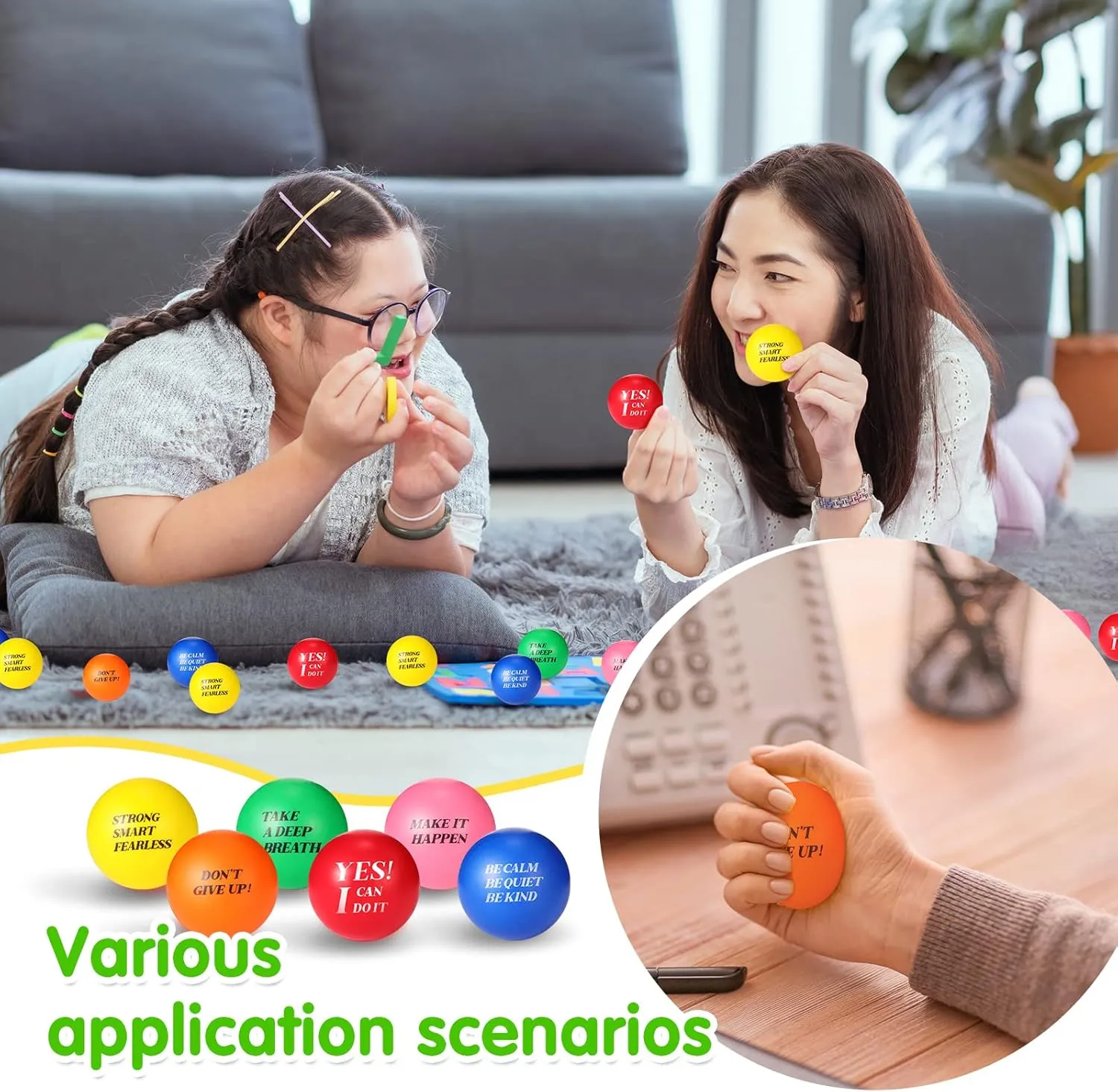 Exercise Small Therapy Fidget Relief Anxiety Toys for Valentines Gifts Fidget Jerify 72 Pcs Motivational Stress Balls Bulk Inspirational Stress Balls Colorful Foam inflation agency interact for Adults Hand 