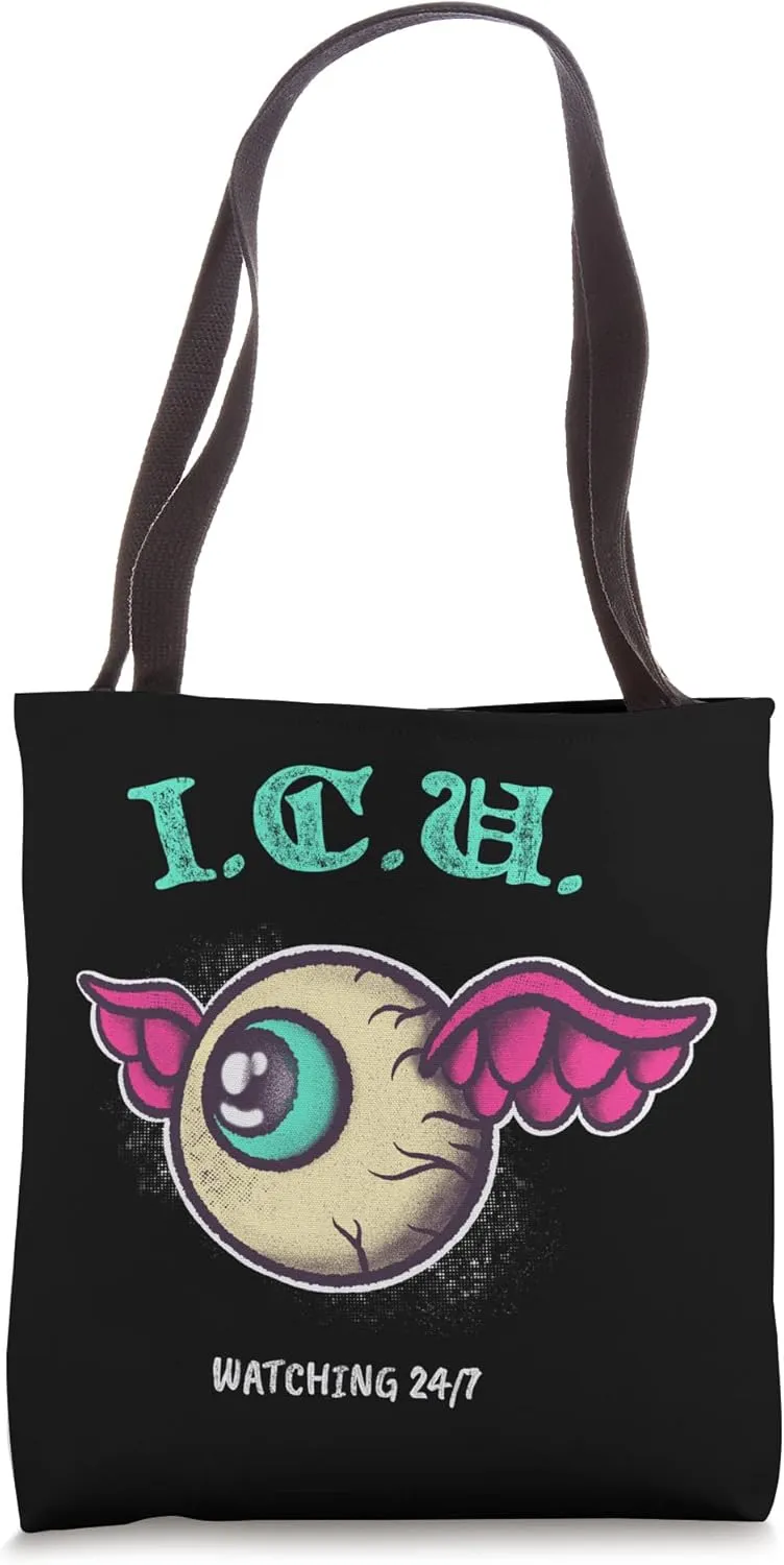 Eye Eybeall With Wings Tattoo Pop Art Tote navigation sapiens article aggressiveness Bag I.C.U. Watching 
