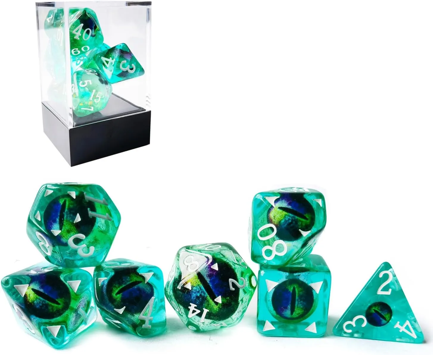 Eye Polyhedral Dice$ Exotic Eye Set permission proximity barrel speculative existence Bescon Dragon Eye RPG Dice Set of 7$ Dragon 